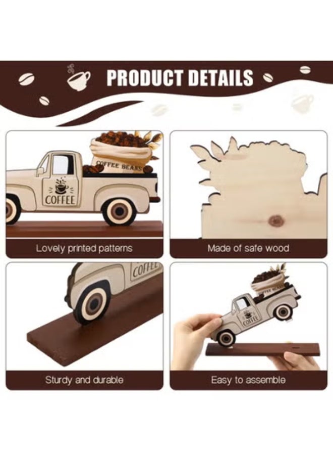 fantasize Coffee Bar Decor Sign, Farmhouse Wood Set for Coffee Stations, Rustic Table Centerpiece, Kitchen Tiered Tray, Home Decor, 5Pcs - Image 5